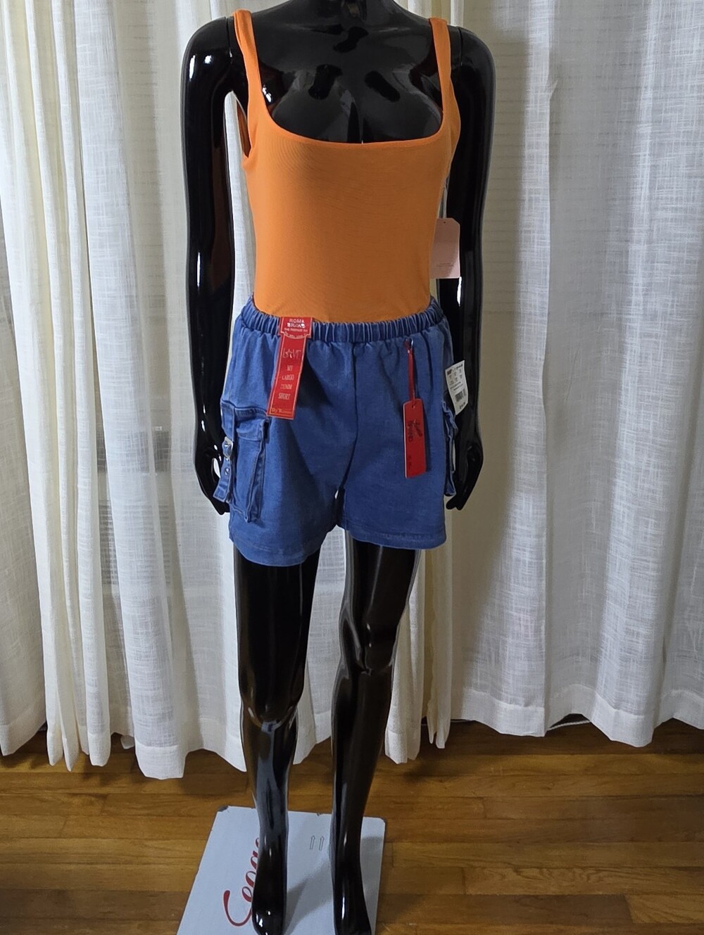 Vibrant  Blue Cargo Shorts Set
